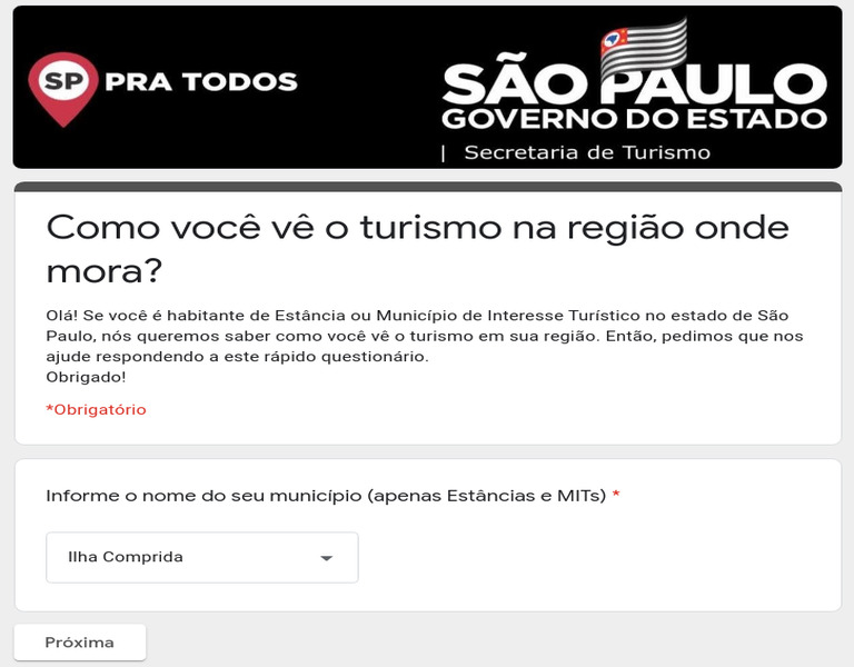 Governo de SP lança pesquisa ON-LINE sobre o Turismo. Participe e opine sobre nossa Ilha Comprida.