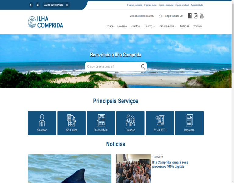 Site da Prefeitura da Ilha Comprida está totalmente remodelado - CONFIRA!!!