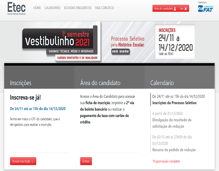 Respostas sobre o Vestibulinho Etec 2021